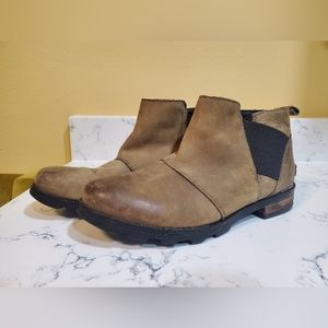 SOREL Emelie Chelsea Waterproof Leather Ankle Boots Woman’s 8.5